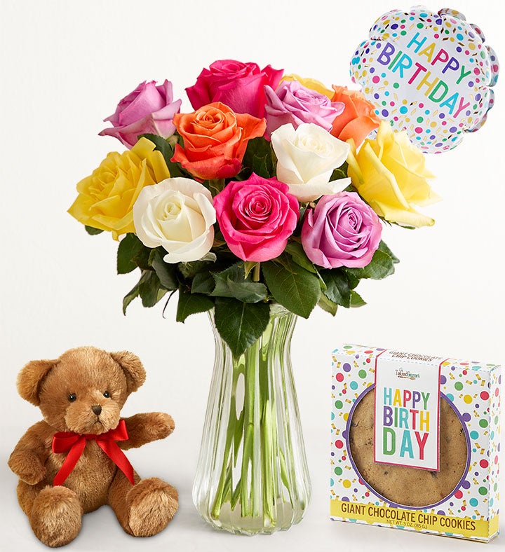 Happy Birthday Assorted Roses,