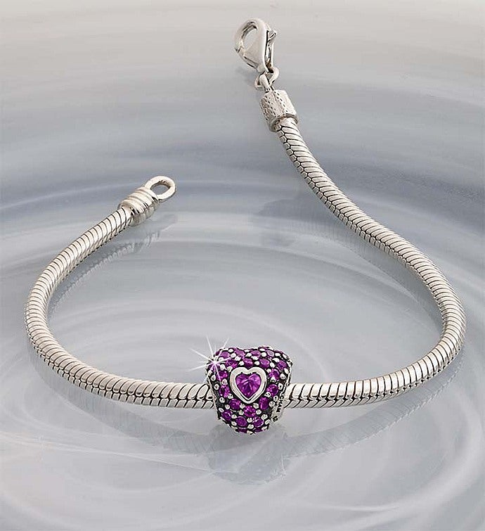 Chamilia® Bracelet with Jeweled Heart Charm