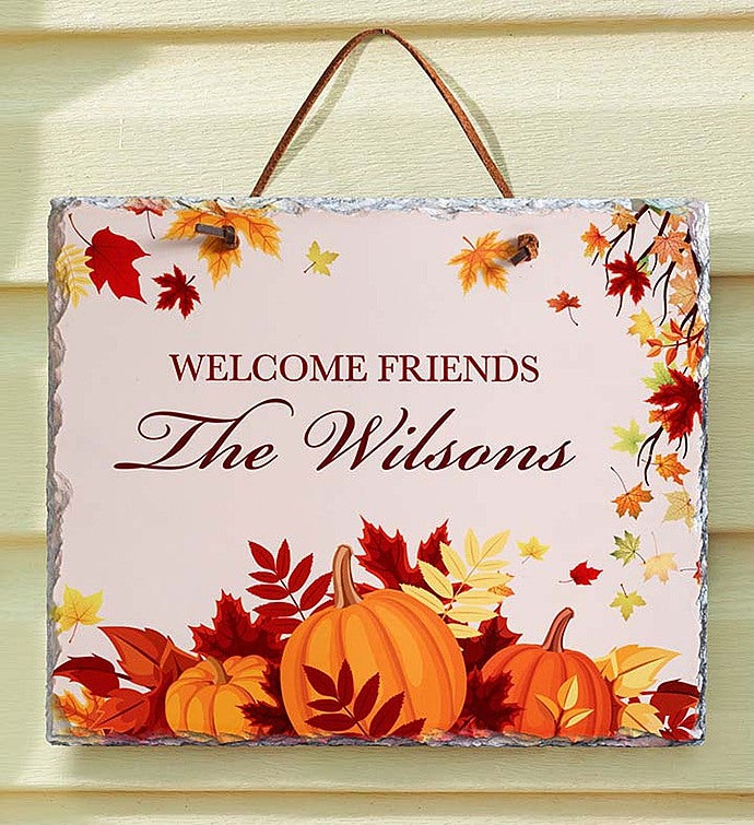 Personalized Fall Harvest Slate Sign