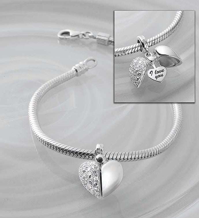 Chamilia® Bracelet with Secret Message Heart Charm