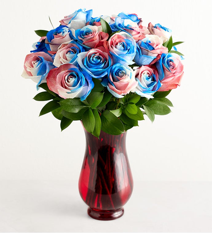 Kaleidoscope Roses, Red, White & Blue