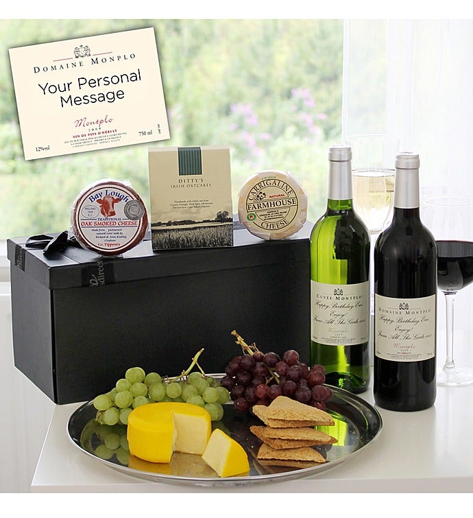 Personalized Wine Cheese & Crackers