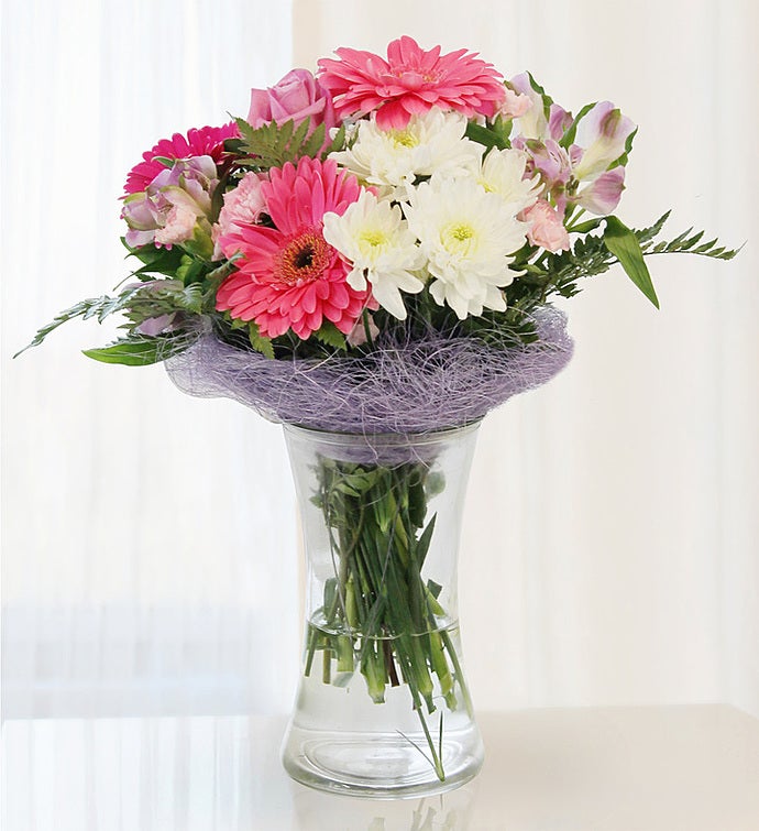 Mom’s Favorite Hand tied Flowers in a Vase