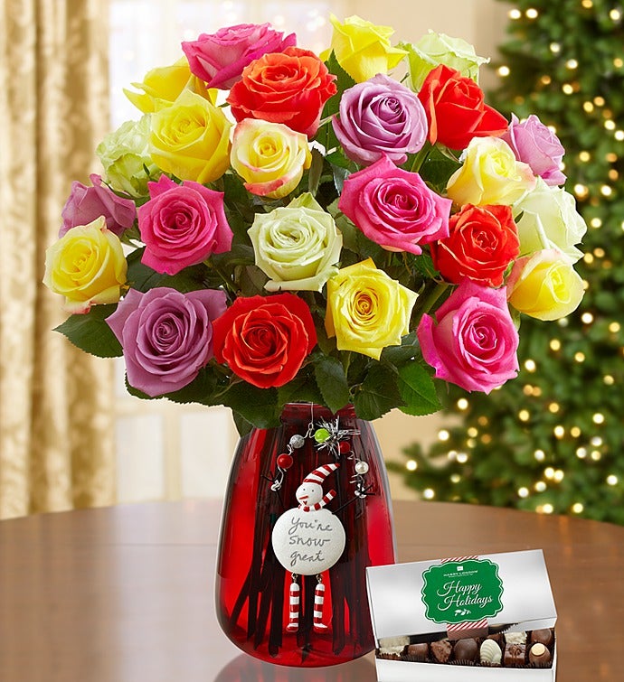 Holiday Lights Bouquet Rose Bundle