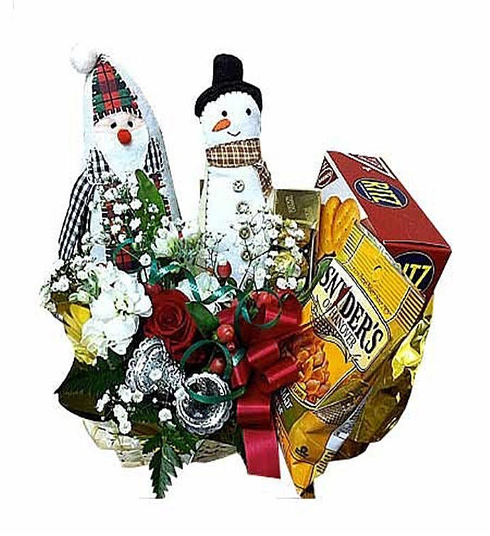 Snowy Christmas Gift Basket