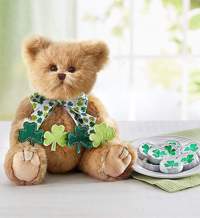 Bearington® St Patrick's Bear & Shamrock Chocolates