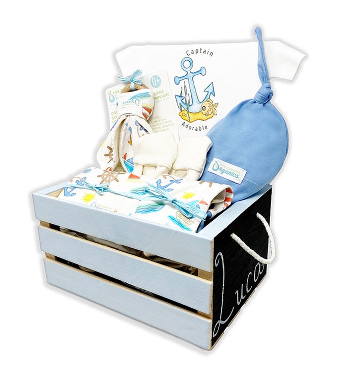 Personalized Organics Gift Basket Captain Adorable