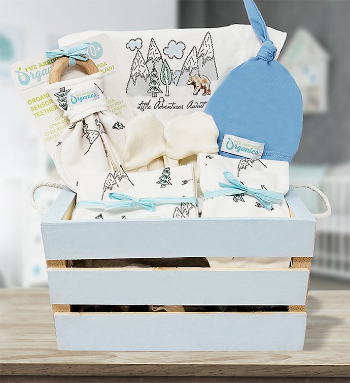 Mountains and Bear “Little Adventures Await” Gift Basket