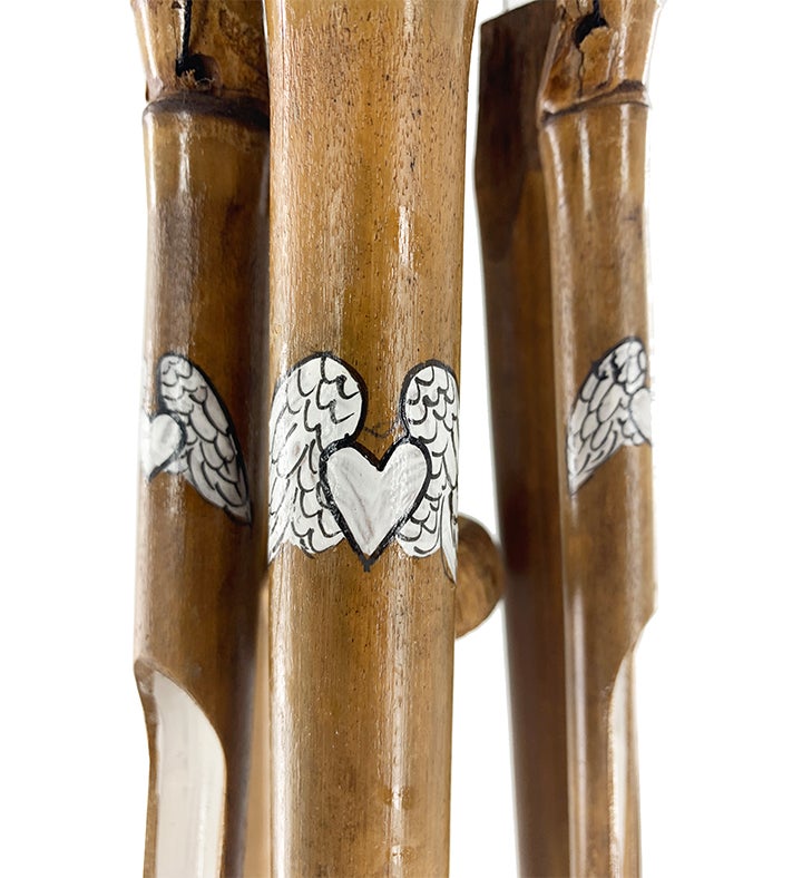 Bamboo Sympathy Heart Wind Chime Gift Set