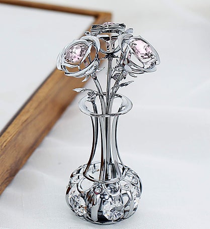 Chrome Bouquet & Vase