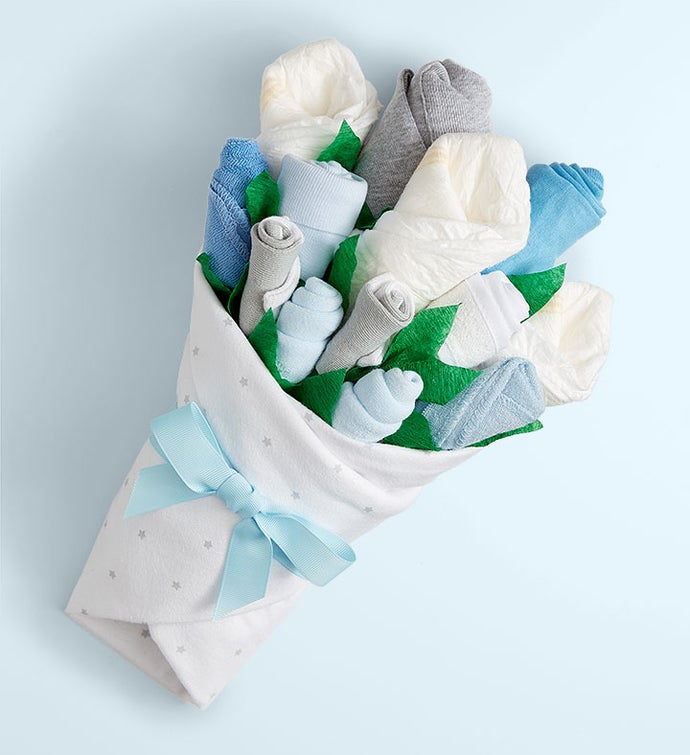 Baby Blossom® Layette Bouquets Pink, Blue, or Yellow