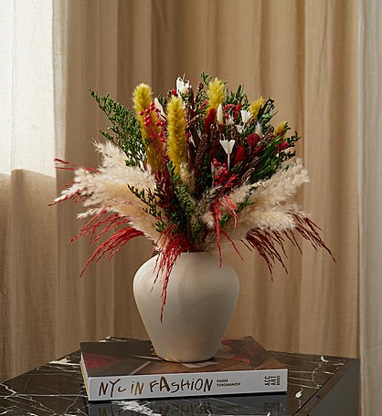 Festive Centerpiece with Round Vase