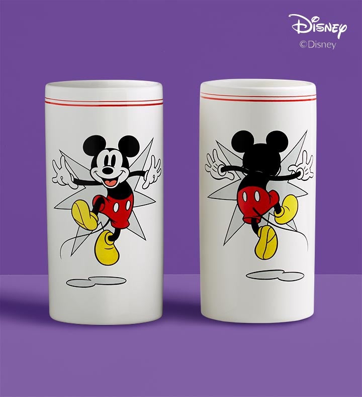 Disney Mickey Mouse Vase with Yellow Roses, 24 Stems