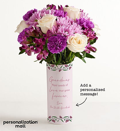 A Grandma's Love Grows Forever Bouquet with Personalized Vase