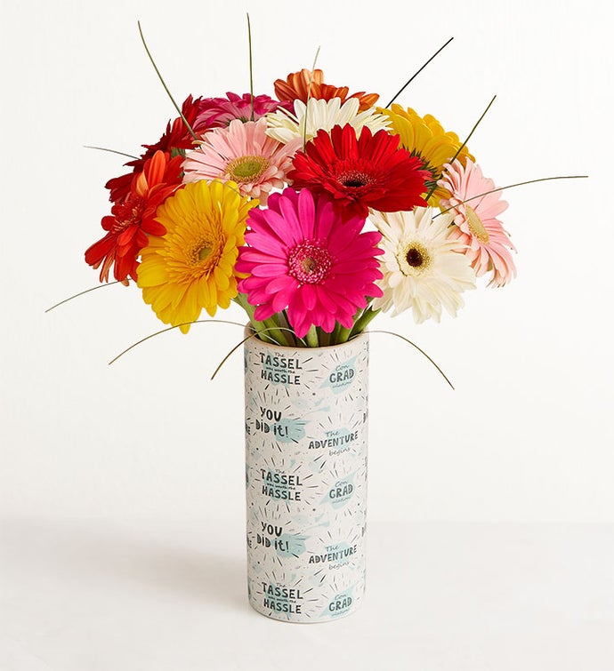 Gerbera Daisies with New Horizons Vase