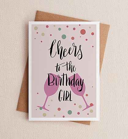 Cheers to the Birthday Girl! Birthday Greeting Card