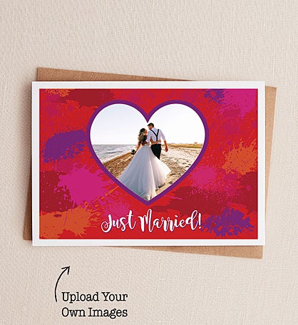 Just Married Photo Wedding Greeting Card