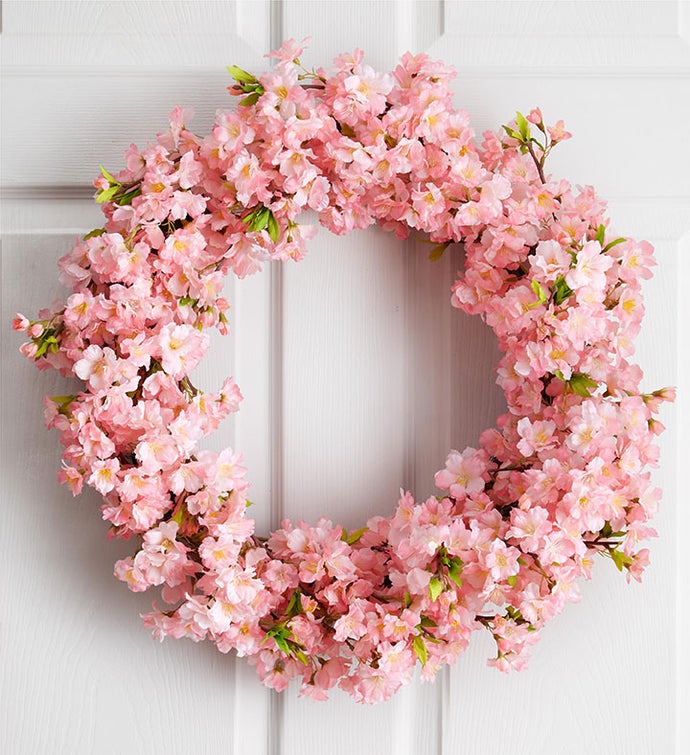 Blooming Cherry Blossom Wreath 24”