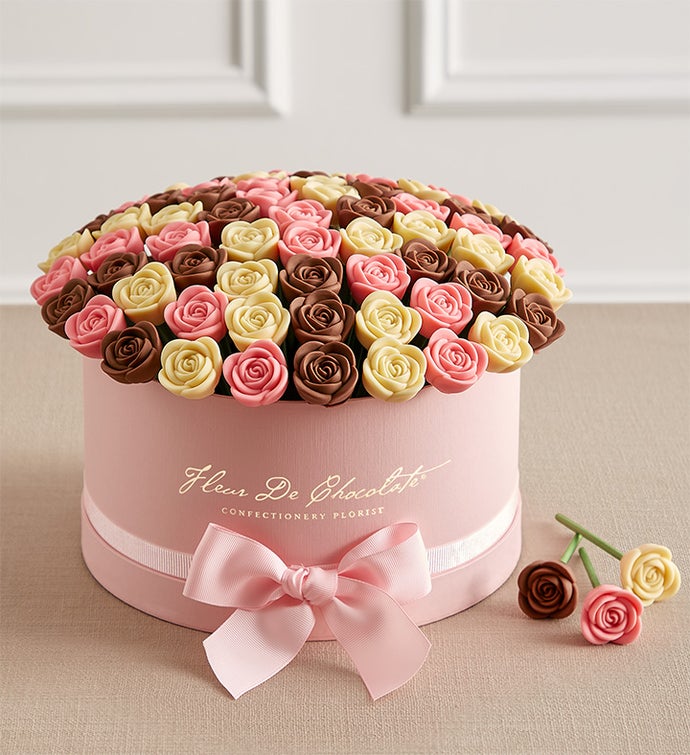 Fleur De Chocolate® Perfectly Pink Belgian Chocolate Roses