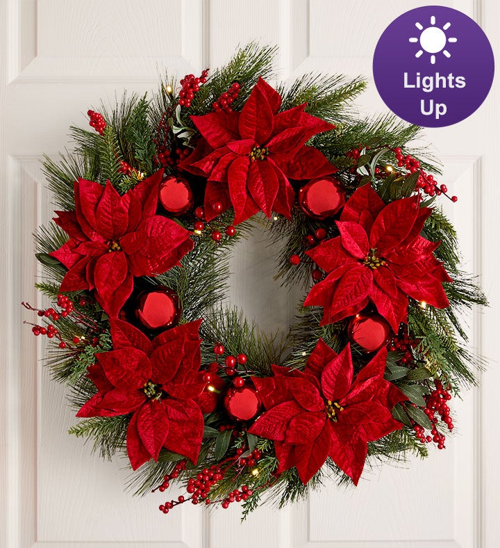 Joyful Poinsettia Wreath