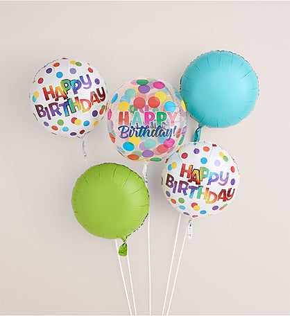 Happy Birthday Orbz Balloon Arrangement
