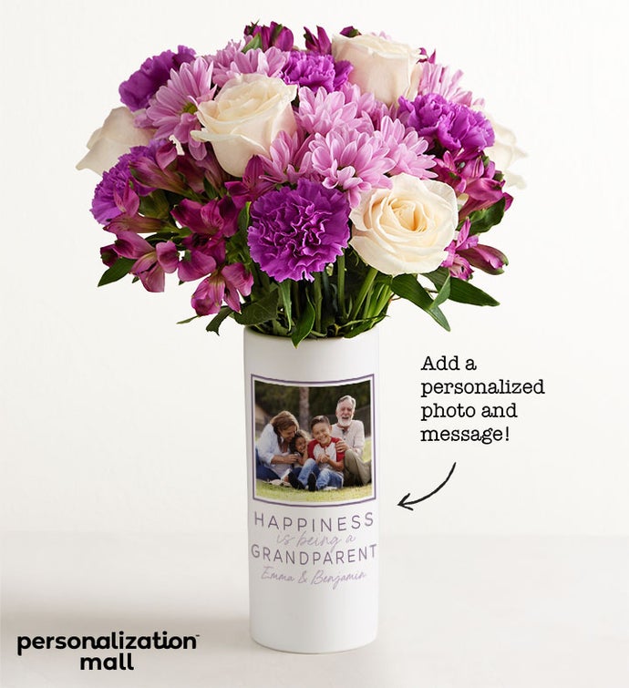 A Grandparent’s Love Bouquet with Personalized Photo Vase