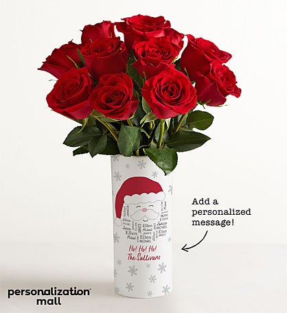 Santa Bouquet with Personalized Vase