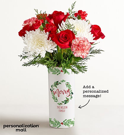 Christmas Traditions Bouquet™ with Personalized Vase