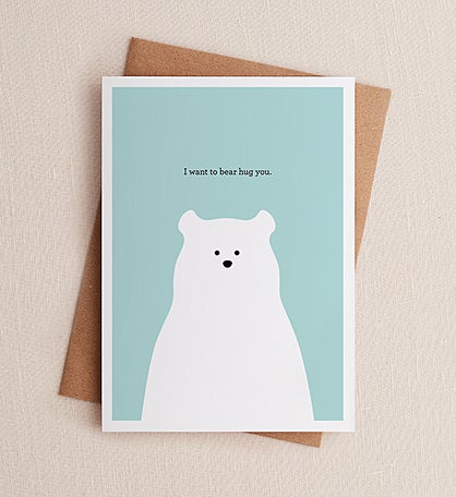 Bear Hug Just Because Greeting Card