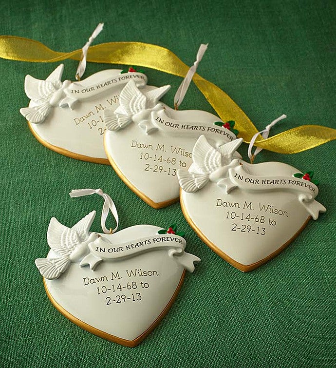 Personalized in Our Hearts Memorial Ornament