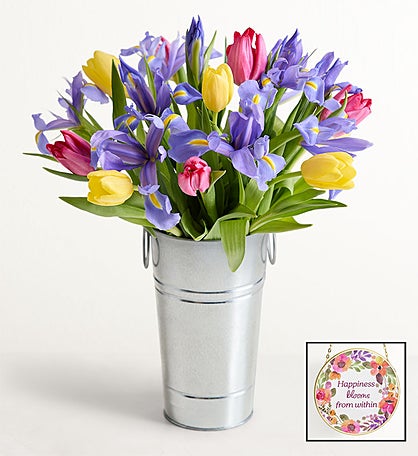 Fanciful Spring Tulip & Iris Bouquet