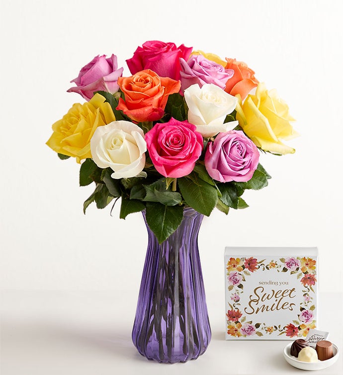 One Dozen Assorted Roses