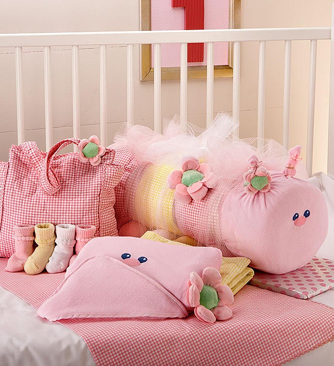 Baby Caterpillar Blanket & Bag Set  Pink or Blue