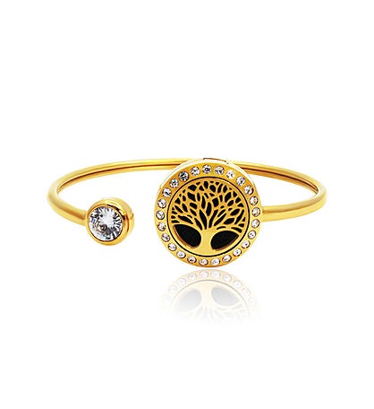 Tree Of Life Essential Oil Twistable Cuff Bangle