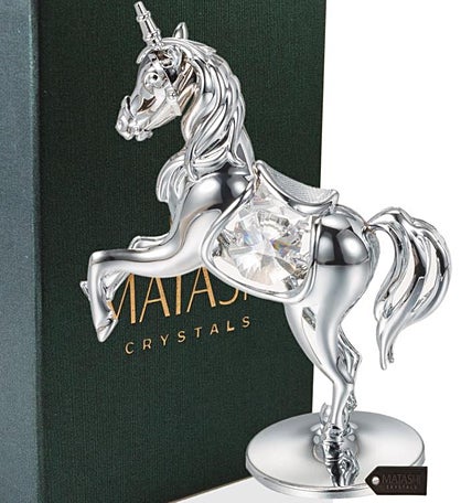 Matashi 24k Gold Plated Crystal Studded Unicorn Ornament Tabletop Showpiece