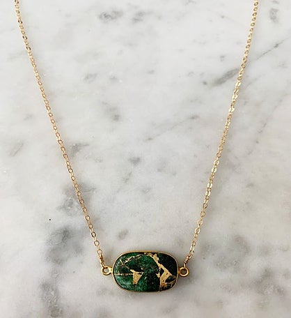 Mrs. Parker Necklace In Green Mojave Copper Turquoise