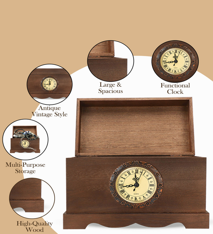 Lovery Luxury Bath Gift Set In Vintage Style Wooden Clock Box – 13 Pc