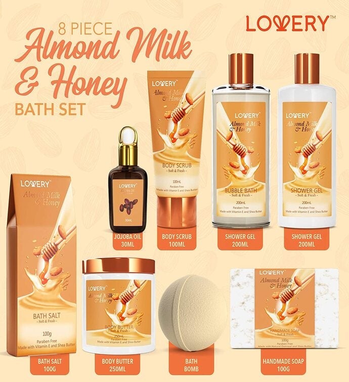 Lovery Almond Milk & Honey Spa   With Handmade Oatmeal Soap & More