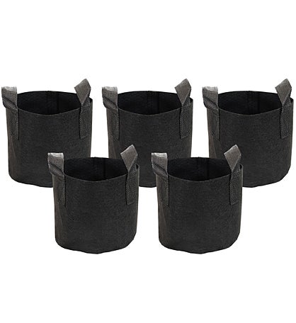 5-pack Garden Grow Bags With Handles - Non-woven Fabric - 1-gallon