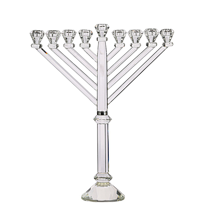 Lavish Crystal Menorah For Hanukkah Candle Lighting