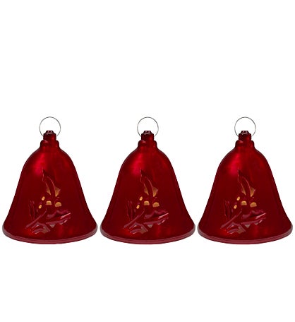 Set Of 3 Musical Lighted Bells Christmas Decorations 6.5"