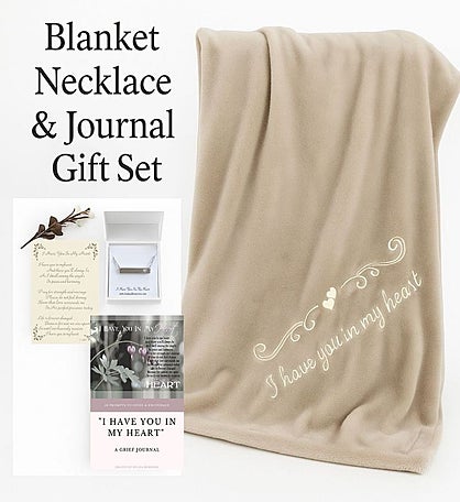 Memorial Blanket Sympathy Gift Knit Throw With Grief Journal