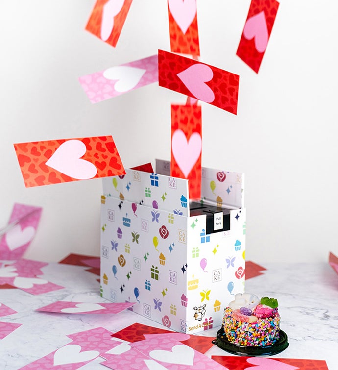 Valentine’s Roses And Charms Love Shower Bundle w/ Cake