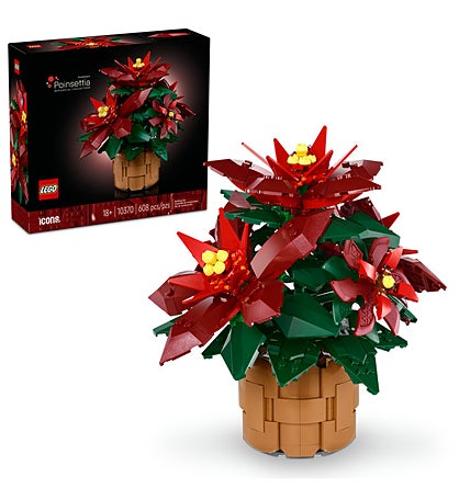 LEGO Icons Poinsettia Plant Decor Building Set 10370