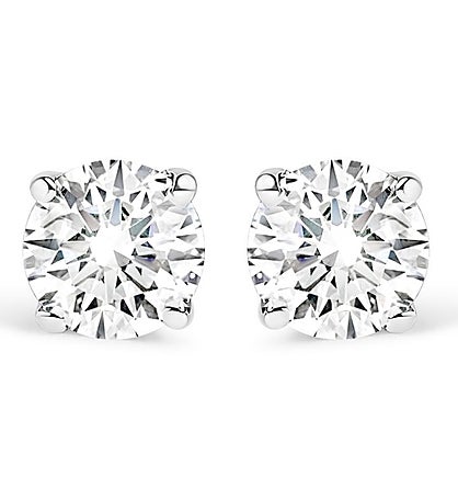 Silver 1/5 Cttw Lab Grown Diamond Solitaire Stud Earrings