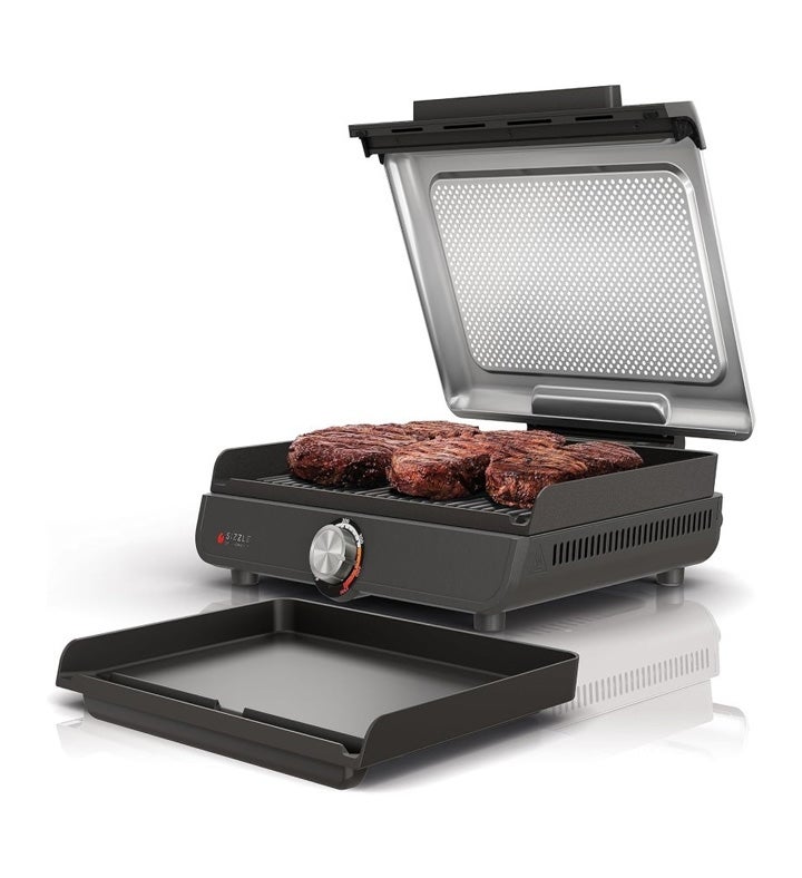 Ninja Sizzle Smokeless Indoor Grill And Griddle Gray / Silver