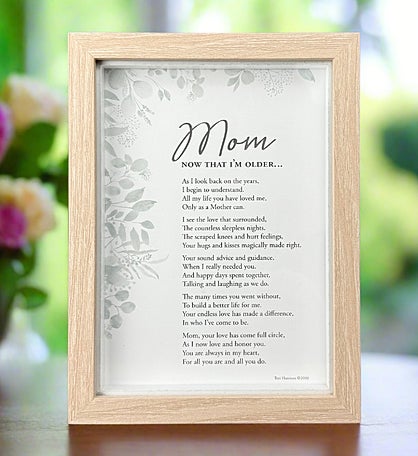 Sentimental Mom Gift, Framed Poem For Mom