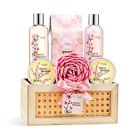 Cherry Blossom Luxury Spa Gift Basket For Mom
