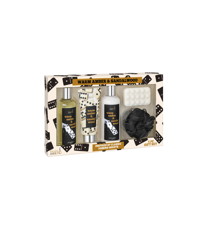 Warm Amber & Sandalwood Domino Nights Bath And Body Gift Set