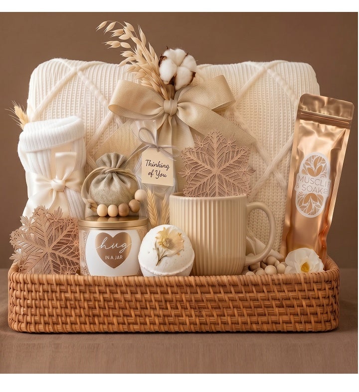 Luxury Cozy Comfort Gift Basket Self Care Gift Box For Her